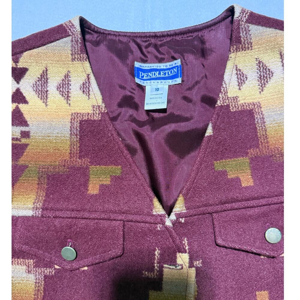 Vintage Pendleton Knockabout Buttonup Maroon Wool… - image 3